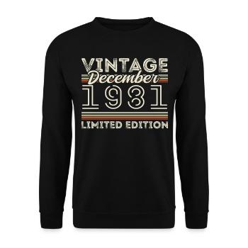 Vintage Décembre 1981 - 44e Anniversaire Décember - Sweat-shirt Unisexe - noir - Devant - Alina (178cm) & Michal (187cm)