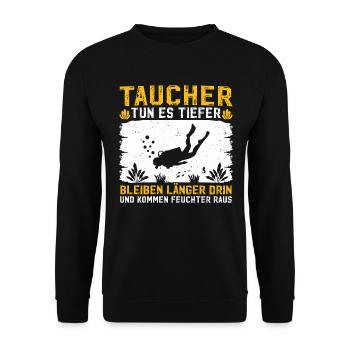 Taucher - Unisex Pullover - Schwarz - Vorne - Alina (178cm) & Michal (187cm)