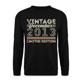 Vintage December 2013 - 12th Anniversary December - Unisex Sweatshirt - black - Front - Alina (178cm) & Michal (187cm)