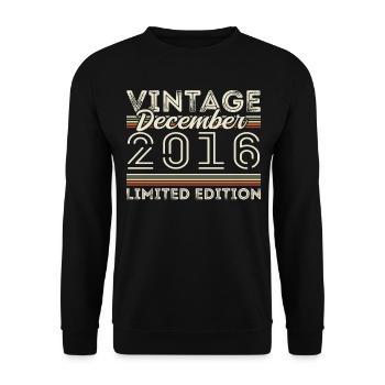Vintage December 2016 - 9th Anniversary December - Unisex Sweatshirt - black - Front - Alina (178cm) & Michal (187cm)