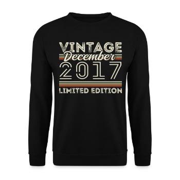 Vintage Décembre 2017 - 8e Anniversaire Décember - Sweat-shirt Unisexe - noir - Devant - Alina (178cm) & Michal (187cm)