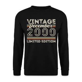 Vintage December 2000 - 25th Anniversary December - Unisex Sweatshirt - black - Front - Alina (178cm) & Michal (187cm)
