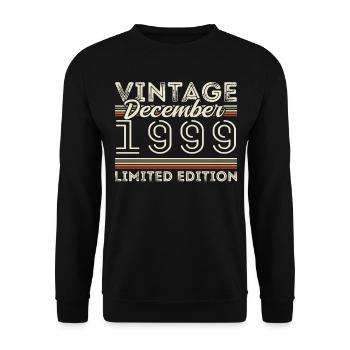Vintage Décembre 1999 - 26e Anniversaire Décember - Sweat-shirt Unisexe - noir - Devant - Alina (178cm) & Michal (187cm)