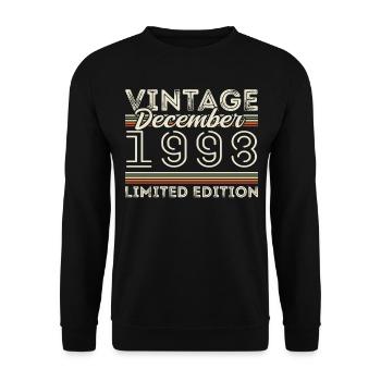 Vintage Décembre 1998 - 27e Anniversaire Décember - Sweat-shirt Unisexe - noir - Devant - Alina (178cm) & Michal (187cm)