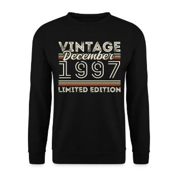 Vintage Décembre 1997 - 28e Anniversaire Décember - Sweat-shirt Unisexe - noir - Devant - Alina (178cm) & Michal (187cm)