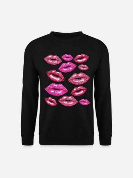 Kokette Lippen Küsse Romantisch - Unisex Pullover - Schwarz
