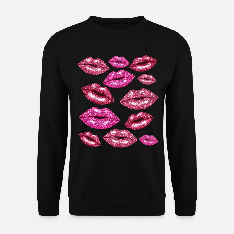 Coquette Lips Kisses Romantic - Unisex Sweatshirt - black