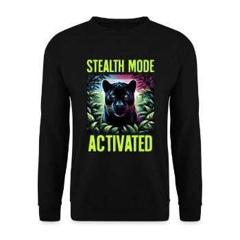 Stealth Mode Activated Panther Jungle Animal Lover - Unisex Sweatshirt - black - Front - Alina (178cm) & Michal (187cm)
