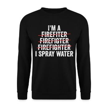 i'm a firefighter - Sweat-shirt Unisexe - noir - Devant - Alina (178cm) & Michal (187cm)