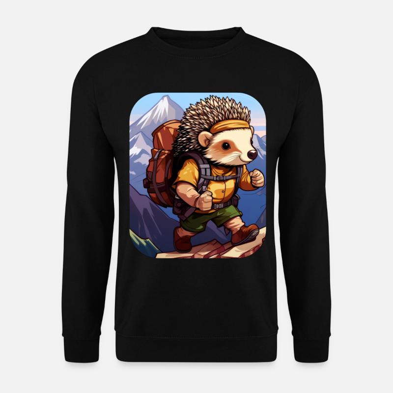 HedgehogHiking / Mountaineering Hedgehog - Unisex Sweatshirt - black