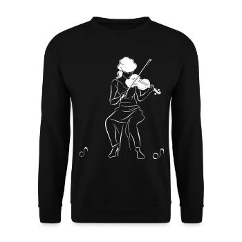 Violinist Drawing - Unisex Sweatshirt - black - Front - Alina (178cm) & Michal (187cm)