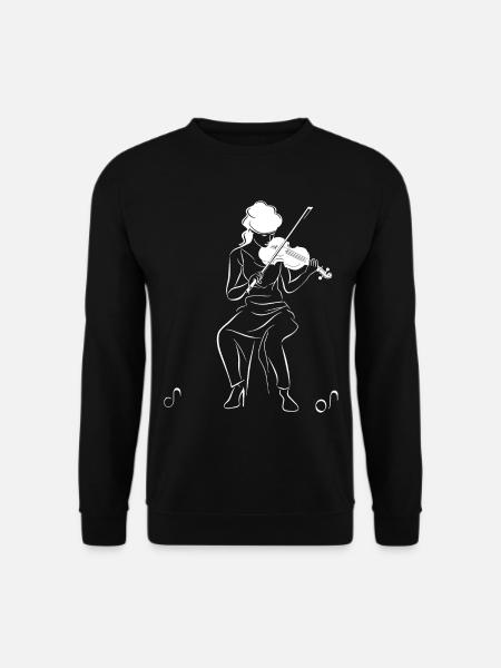 Violinist Drawing - Unisex Sweatshirt - black