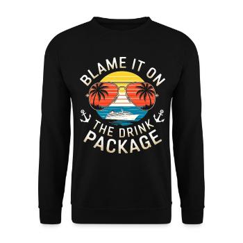 Humor Drinks Cruise Vacation - Unisex Sweatshirt - black - Front - Alina (178cm) & Michal (187cm)