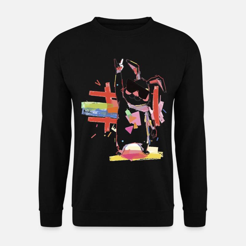 Regenbogenroboter Partystar - Unisex Pullover - Schwarz