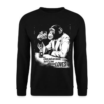 Sophisticated Monkey Cheers Design - Unisex Sweatshirt - black - Front - Alina (178cm) & Michal (187cm)