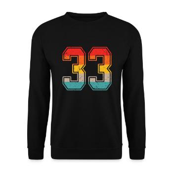 33 Years Retro Jersey Number 33 T-shirt Number 33 - Unisex Sweatshirt - black - Front - Alina (178cm) & Michal (187cm)