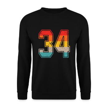 34 Years Retro Jersey Number 34 T-shirt Number 34 - Unisex Sweatshirt - black - Front - Alina (178cm) & Michal (187cm)