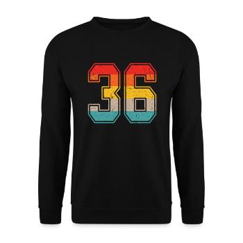 36 Years Retro Jersey Number 36 T-shirt Number 36 - Unisex Sweatshirt - black - Front - Alina (178cm) & Michal (187cm)
