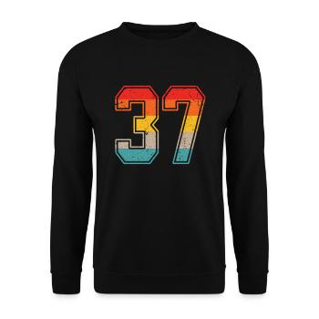 37 Years Retro Jersey Number 37 T-shirt Number 37 - Unisex Sweatshirt - black - Front - Alina (178cm) & Michal (187cm)