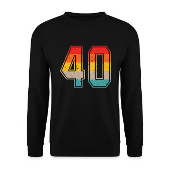 Maillot rétro 40 ans Numéro 40 T-shirt numéro 40 - Sweat-shirt Unisexe - noir - Devant - Alina (178cm) & Michal (187cm)