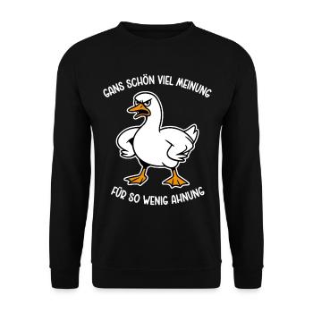 Goose a lot of opinion for so little idea - Unisex Sweatshirt - black - Front - Alina (178cm) & Michal (187cm)