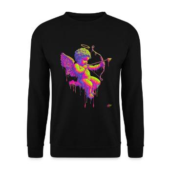 #NEon Cupidon - Sweat-shirt Unisexe - noir - Devant - Alina (178cm) & Michal (187cm)
