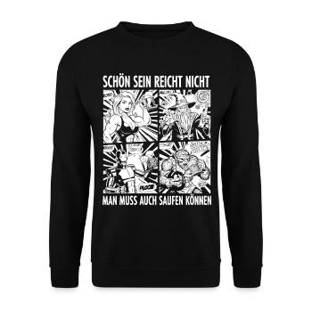 Schön sein reicht nicht Fantasy - Unisex Pullover - Schwarz - Vorne - Alina (178cm) & Michal (187cm)