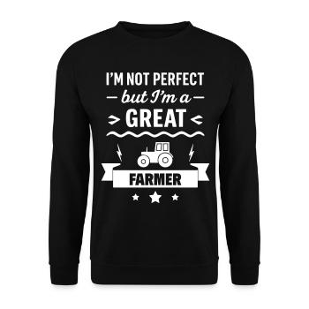 Champ de tracteur Super Farmer - Sweat-shirt Unisexe - noir - Devant - Alina (178cm) & Michal (187cm)