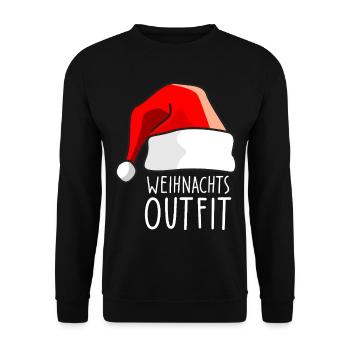 Christmas outfit with Santa hat - Unisex Sweatshirt - black - Front - Alina (178cm) & Michal (187cm)