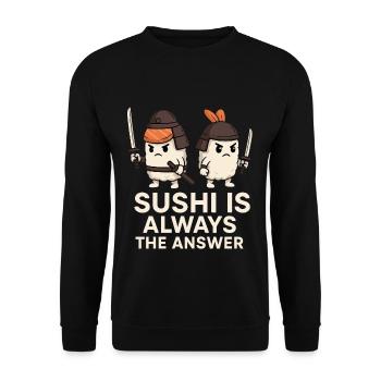 Le sushi est toujours la solution - Sweat-shirt Unisexe - noir - Devant - Alina (178cm) & Michal (187cm)