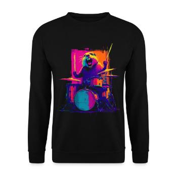 Groundhog on Drums - Rock Drummer Gift - Unisex Sweatshirt - black - Front - Alina (178cm) & Michal (187cm)