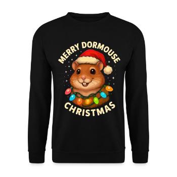 Dormouse Santa Claus Christmas Xmas Funny Cute - Unisex Sweatshirt - black - Front - Alina (178cm) & Michal (187cm)