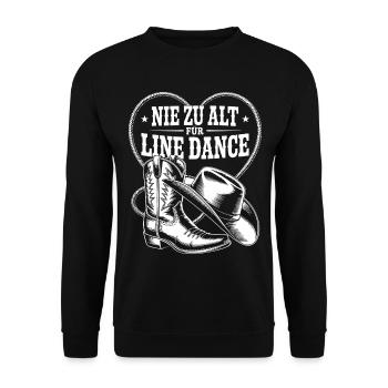 Never too old for line dancing - Unisex Sweatshirt - black - Front - Alina (178cm) & Michal (187cm)