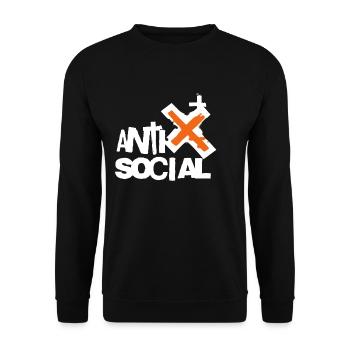 Logo d’art de rue antisocial - Sweat-shirt Unisexe - noir - Devant - Alina (178cm) & Michal (187cm)