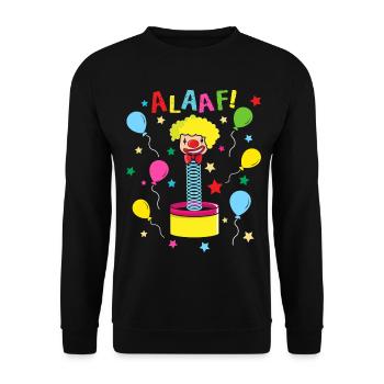 Alaaf Cologne Carnival Clown - Unisex Sweatshirt - black - Front - Alina (178cm) & Michal (187cm)