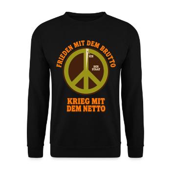 Paix avec le brut Guerre contre le net - Sweat-shirt Unisexe - noir - Devant - Alina (178cm) & Michal (187cm)
