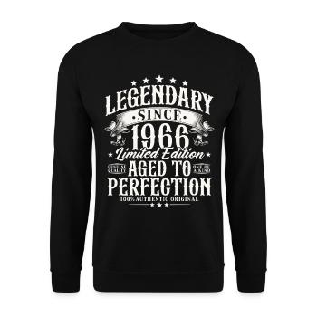 Cadeau d’anniversaire légendaire depuis 1966 - Sweat-shirt Unisexe - noir - Devant - Alina (178cm) & Michal (187cm)
