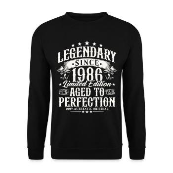 Légendaire depuis 1986 Cadeau d’anniversaire vintage - Sweat-shirt Unisexe - noir - Devant - Alina (178cm) & Michal (187cm)
