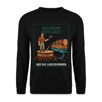 J’ai planté l’arbre, seulement les feuilles - Sweat-shirt Unisexe - noir - Devant - Alina (178cm) & Michal (187cm)