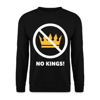 Keine Könige! (Protestdesign / NEG 2C) - Unisex Pullover - Schwarz - Vorne - Alina (178cm) & Michal (187cm)