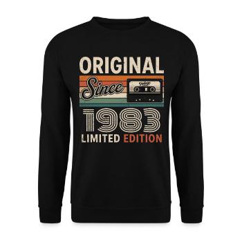 Vintage 1975 Legend Rétro Anniversaire 1983 - Sweat-shirt Unisexe - noir - Devant - Alina (178cm) & Michal (187cm)