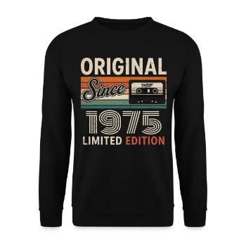 Vintage 1975 Legend Rétro Anniversaire 1975 - Sweat-shirt Unisexe - noir - Devant - Alina (178cm) & Michal (187cm)