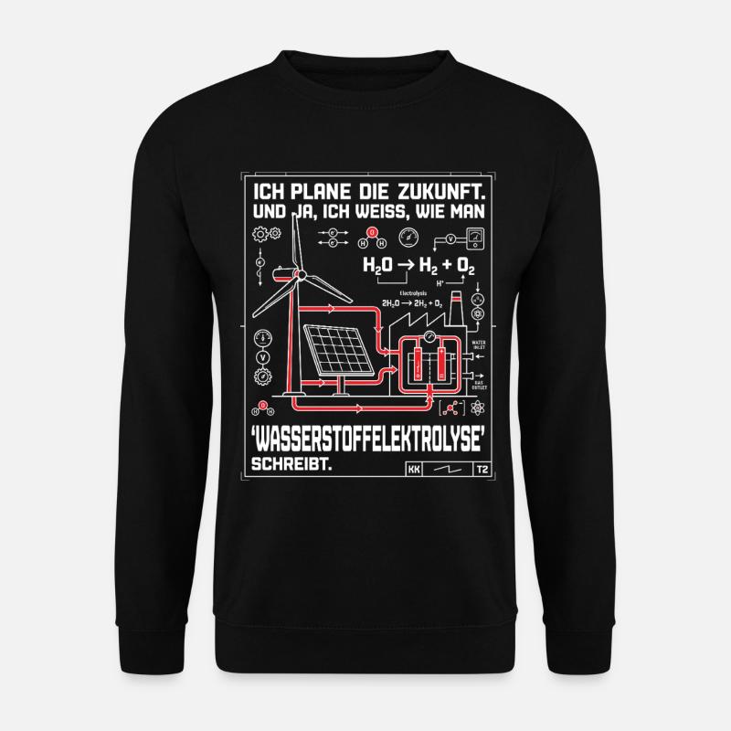 Ingenieur Plan Wasserstoffelektrolyse - Unisex Pullover - Schwarz