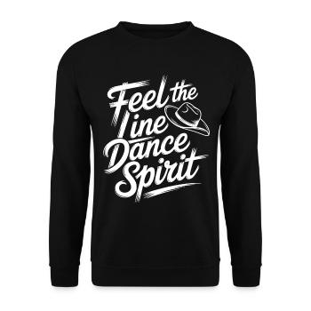 Spüre den Line Dance Spirit - Unisex Pullover - Schwarz - Vorne - Alina (178cm) & Michal (187cm)
