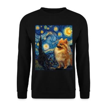 Zwergspitz Spitz Pomeranian - Sweat-shirt Unisexe - noir - Devant - Alina (178cm) & Michal (187cm)