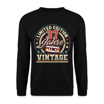 Cassette vintage du 37e anniversaire - Sweat-shirt Unisexe - noir - Devant - Alina (178cm) & Michal (187cm)