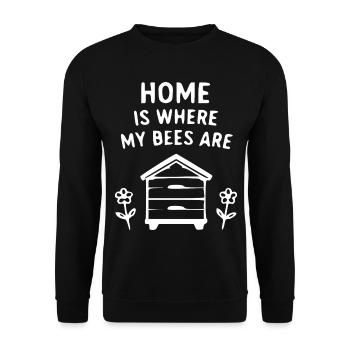 Home of Bees Illustration - Unisex Sweatshirt - black - Front - Alina (178cm) & Michal (187cm)