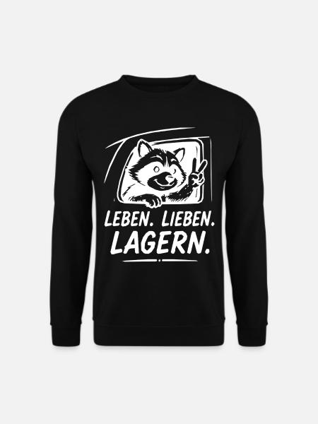 Waschbär Peace Fenster Design - Unisex Pullover - Schwarz