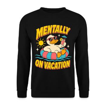 Mentally on Vacation Duck - Unisex Sweatshirt - black - Front - Alina (178cm) & Michal (187cm)