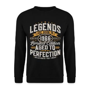 1966 Vintage Birthday Vintage Retro Gift - Unisex Sweatshirt - black - Front - Alina (178cm) & Michal (187cm)